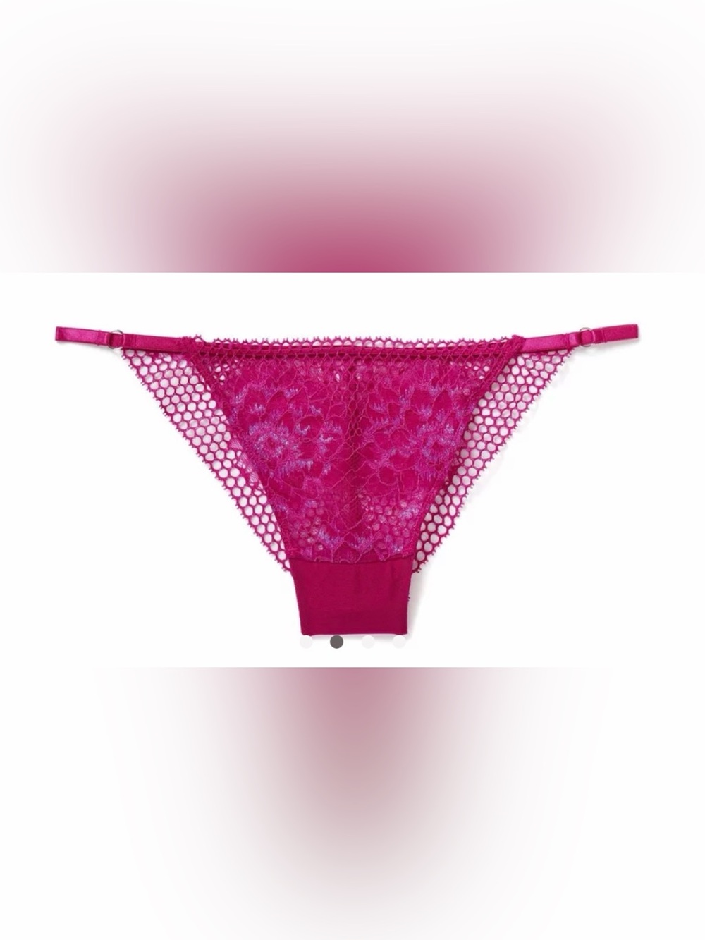 Adore Me Fuchsia/Magenta Lace & Mesh Thong